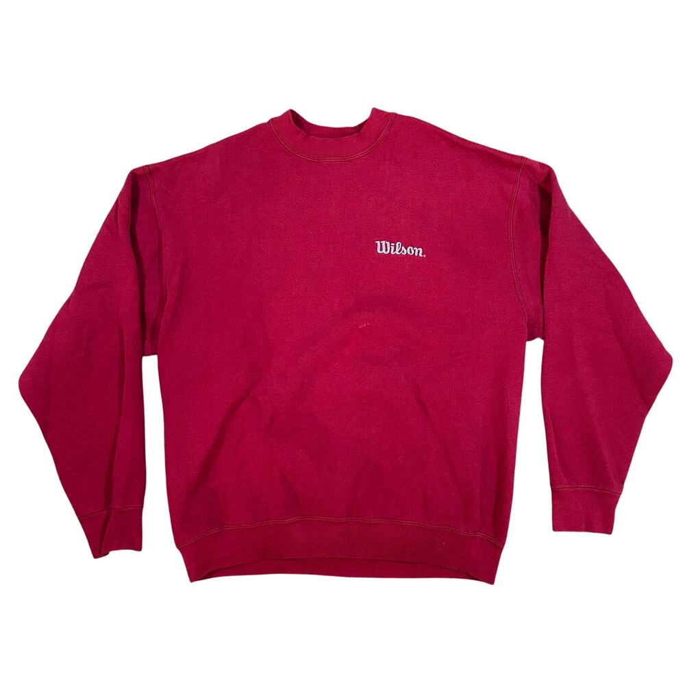 Vintage 90s Wilson Sweatshirt Men’s XL USA Made Essential Pullover Red